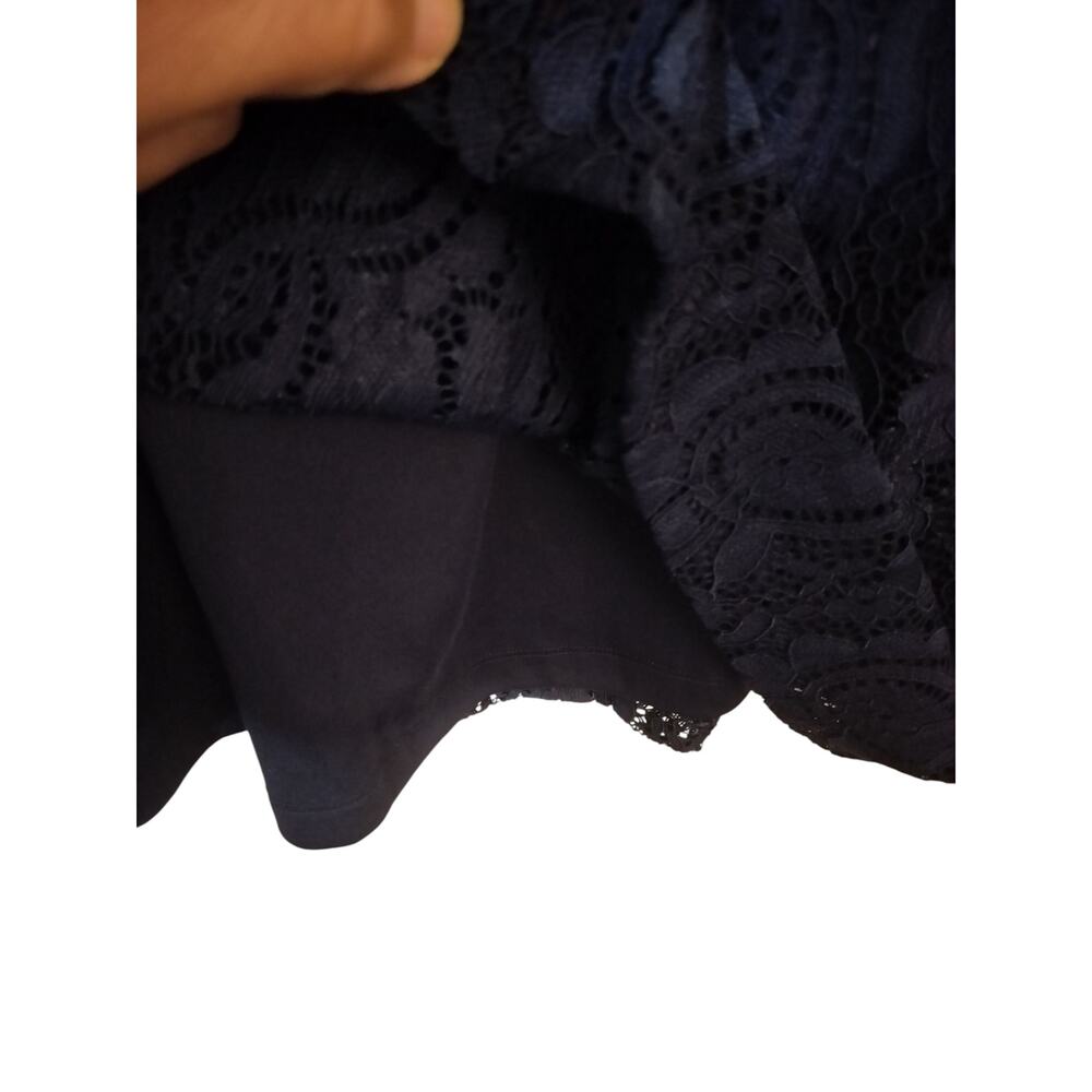 4128) Tommy Hilfiger Navy Blue Black Lace Lined Sheath Dress Size 14 - Picture 7 of 13